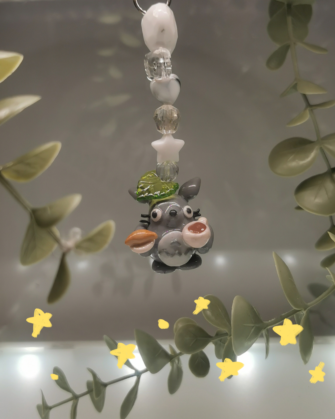 🍃Totoro Coffee & Croissant Clay Charm🍃